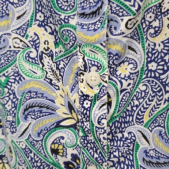 Talbots Womans Cotton, Floral  3/4 Sleeve Blouse,  Size Large - Picture 4 of 6